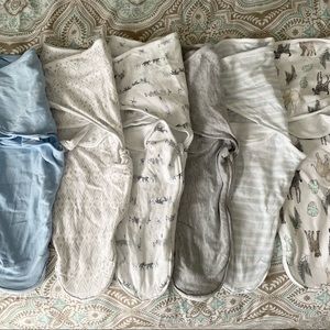 Six Aden + Anais Velcro Swaddles (0-3 months)
